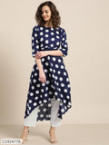 Catalog Name: SASSAFRAS Women's Navy Polka High Low Kurti with White Pant