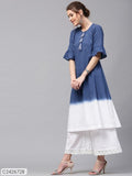 Sassafras Blue Ombre A-Line Kurta