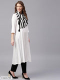 Sassafras Black Stripe Scarf A-Line Kurta