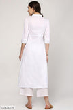 Sassafras White Embroidery Front & Side Slit Kurta (Code: C2426379)