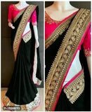 Vichitra Slik Lace Border Sarees with Embroidered Blouse Piece