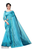 Women Stylish Silk Striped Saree with Blouse piece