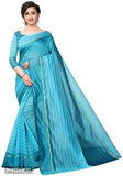 Women Stylish Silk Striped Saree with Blouse piece