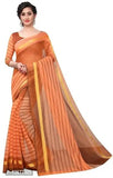 Women Stylish Silk Striped Saree with Blouse piece