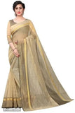 Women Stylish Silk Striped Saree with Blouse piece