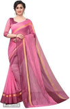 Women Stylish Silk Striped Saree with Blouse piece