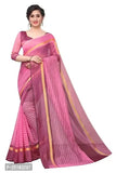 Women Stylish Silk Striped Saree with Blouse piece