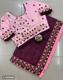 Satin Embroidered Sarees For Women