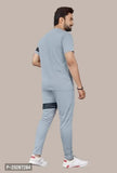 Stylish Lycra Blend Track Pant With Half Sleeve Round Neck T-Shirt For Men